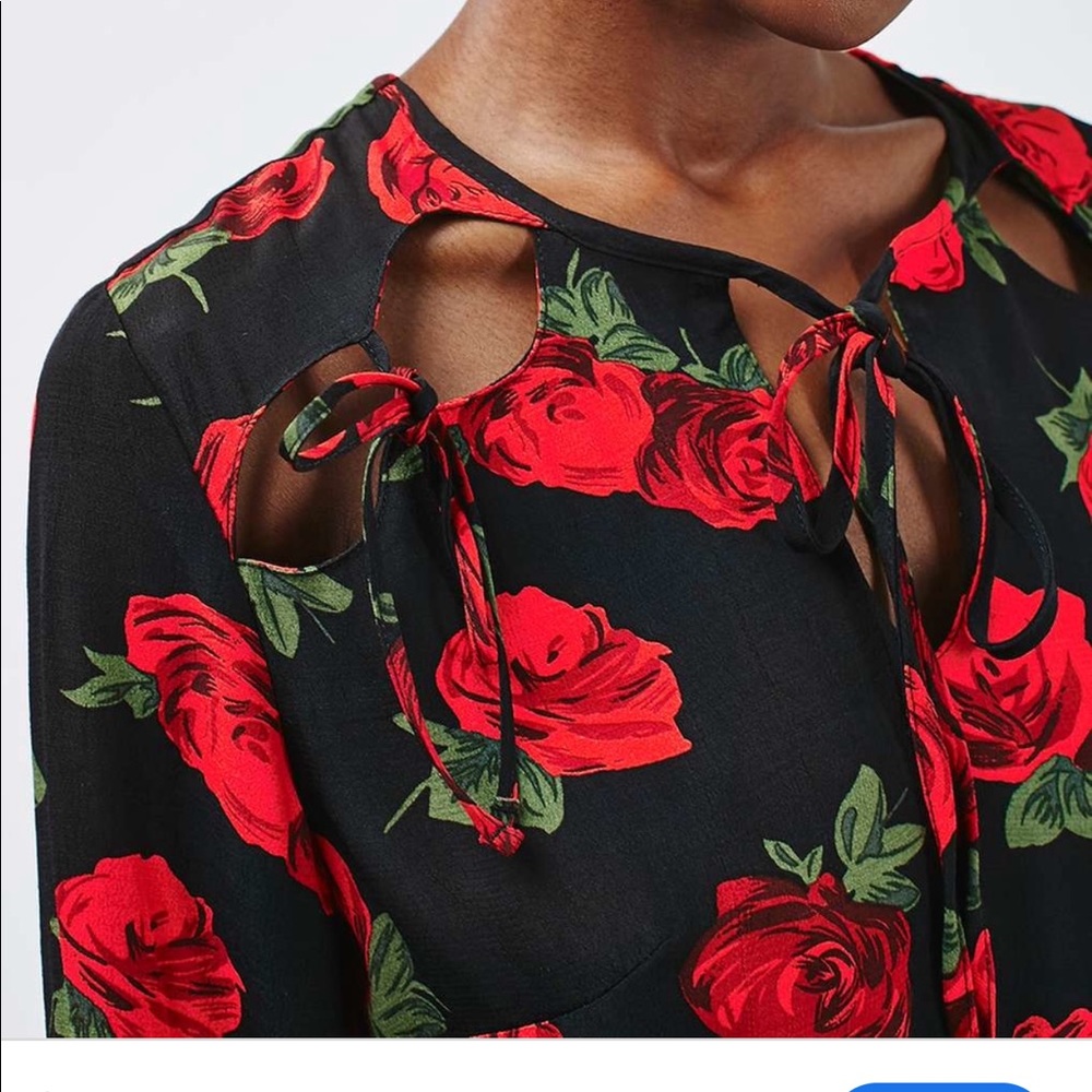 🇨🇦 Topshop red rose dress